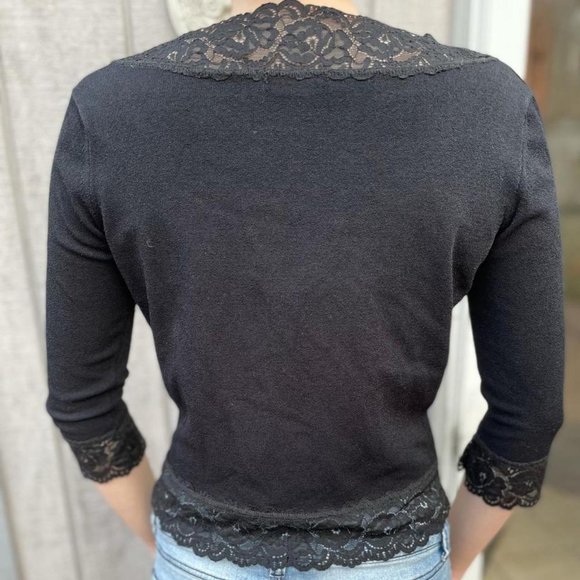 bebe Lace Cardigan Vtg 90s - Picture 2 of 4